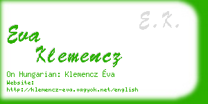 eva klemencz business card