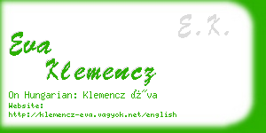 eva klemencz business card